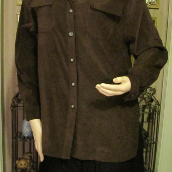 White Stag Brown Brushed Suede Look Jacket/Top M - Picture 2 of 5